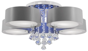 Lampa sufitowa glamour DRS8006/5 8C GREY 27 LED szara