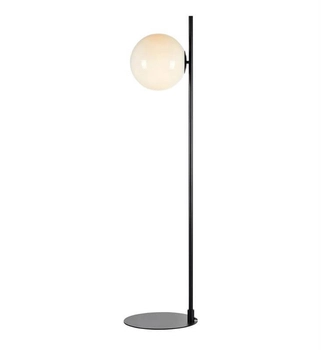 Salonowa lampa podłogowa Dione loft kula biała czarna