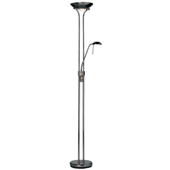 Stojąca lampa do sypialni Rome ROME-BC metalowa czarna chrom