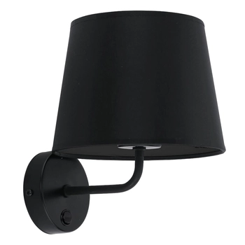 Kinkiet z włącznikiem Maja 1884 TK Lighting z abażurem nad łóżko czarny