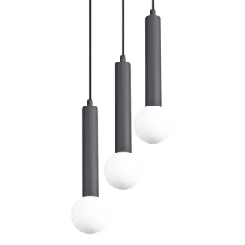 Potrójna lampa wisząca Filano PND-33574-3-BK sople czarne