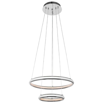 LAMPA wisząca VEN W-MD 9994/2 CR futurystyczna OPRAWA zwis LED 88W 3000K-6000K pierścienie rings chrom