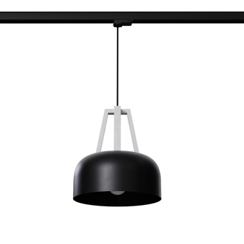 Wisząca lampa kopułowa CASCO MYL.00196 do szyny trzyfazowej czarny biały