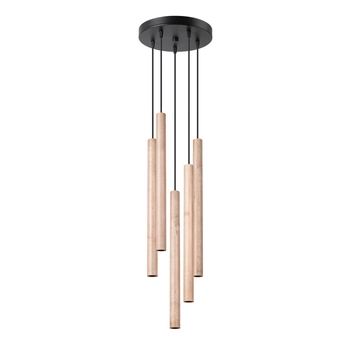 Lampa wisząca nad stół Pastelo SL.1270 tubka sopel drewniana czarna