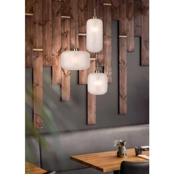 Skandynawska LAMPA wisząca SMOOTH P0451 Maxlight szklana kaskada do jadalni biała złota