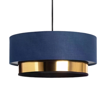 Materiałowa lampa wisząca Tesutto ABR-LWT-E27 Abruzzo tuba granatowy złoty