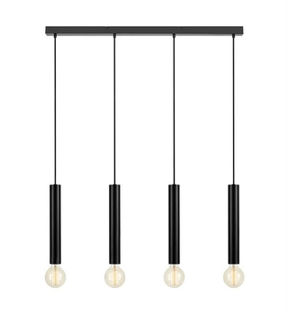 Pokojowa lampa wisząca Sencillo listwa z tubami czarna