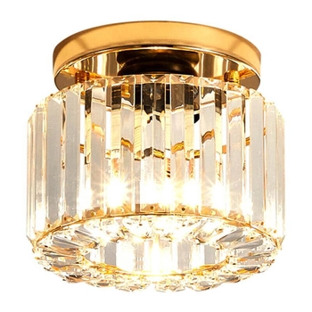 Sufitowa lampa glamour Cristal CRK-E27 kryształowa do sypialni złota