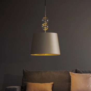 Szampańska lampa wisząca COCO 11105107 do jadalni nad stół abażur