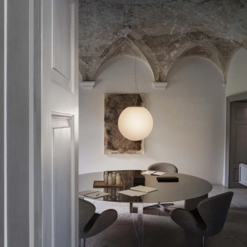 Wisząca lampa szklana Mapa biała kulista 1xG9 4W nad stół do jadalni kula ball 310800