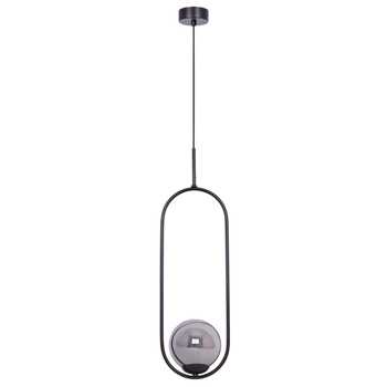 Wisząca lampa elipsa Davos K-5110 Kaja ball kula grafitowa czarna
