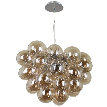 Modernistyczna lampa wisząca BENTO PND-7273-S-8-CGN szklana bubbles koniak