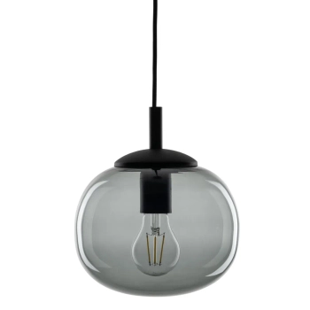 Szklana lampa kula VIBE 5825 wisząca do sypialni czarny grafit