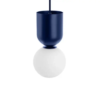 Wisząca lampa do łazienki LUOTI LUA11313PS0 biała granatowa szklana G9 12W IP44 kulista