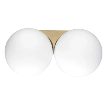 Kinkiet ścienny art deco DOT ST-10560-W2 biały złoty szklany metalowy G9 230V do sypialni