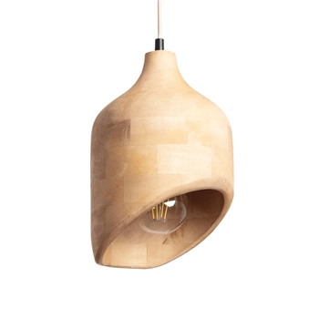 Lampa wisząca z drewna mango Fagioli ABR-LWMAN1 do salonu drewniana