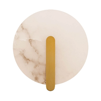 Alabastrowy kinkiet ścienny 2552 LED 5W 3000K okrągły mosiądz biały