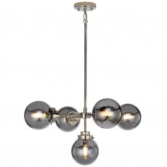 Wisząca LAMPA modernistyczna Kula KULA5 Elstead szklana OPRAWA kule balls ZWIS molekuły nikiel przydymione