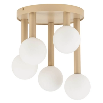 Sufitowa lampa kulista Perla 33604 Sigma metalowa szklana biały beżowy