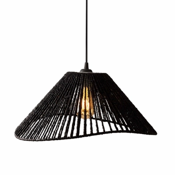 Pleciona lampa wisząca Amalfi P0579 Maxlight boho sznurek czarna