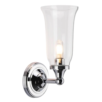 Ścienna lampa retro Austen BATH-AUSTEN2-PC szklana chrom przezroczysty