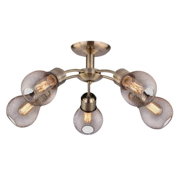 Druciana lampa wisząca Gliva 35-56603 do salonu miedziana