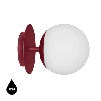 Naścienna lampa szklana PLAAT C PLC140S IP44 burgundowa