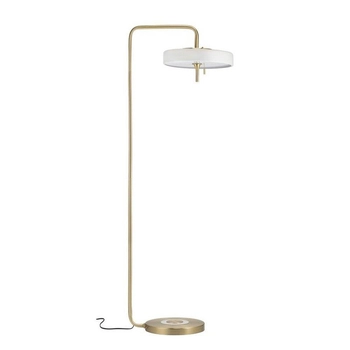 LAMPA podłogowa KKST-MF8872 WHITE okrągła OPRAWA stojąca metalowa złota biała