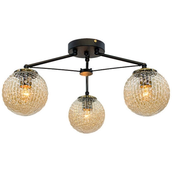 Loftowa LAMPA sufitowa Rosa 2100/3 BLACK Elem metalowa OPRAWA modernistyczna czarna bursztynowa