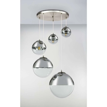 LAMPA wisząca VARUS 15851-5 Globo szklana OPRAWA zwis kaskada szklane kule balls chrom przezroczyste