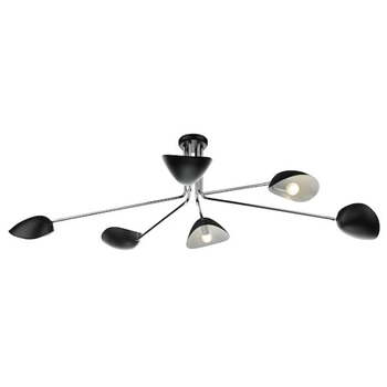 Sufitowa lampa do salonu Krug KRU6422 Dar Lighting pająk czarny chrom