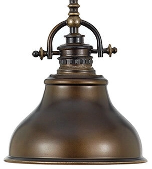 Industrialna lampa wisząca QZ-EMERY-P-S-PN nad wyspę brąz