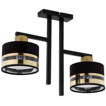 LAMPA sufitowa PRO 32149 Sigma abażurowa OPRAWA czarna złota