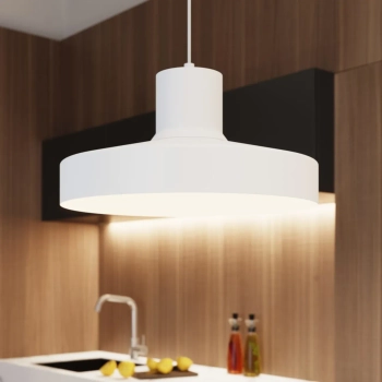 Owalna lampa wisząca BILO SL.1702 biała metalowa 1xE27