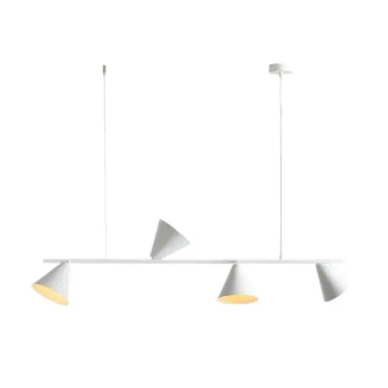 Wisząca lampa stożkowa FORM 1108L metalowa do salonu biała