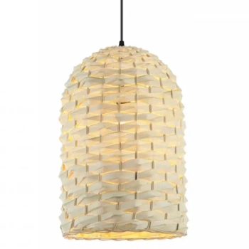 Abażurowa zwisająca lampa 20152 bambusowa regulowana beżowy