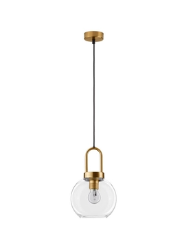 Industrialna lampa wisząca Banes do holu złota przezroczysta
