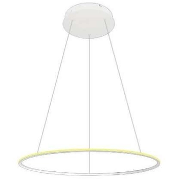 Biurowa LAMPA wisząca SLIM/000054/3000/W MDECO metalowa OPRAWA zwis LED 56W 3000K okrągły ring biały