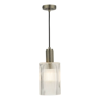 Industrialna zwisająca lampa Nikolas NIK0167-E01 ryflowane szkło chrom
