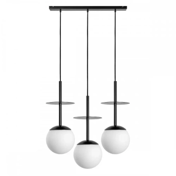 Wisząca lampa potrójna PLAAT A 3L PLL322P0 kule do salonu czarne białe