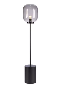 Podłogowa lampa stojąca Bronx czarna do salonu industrialna