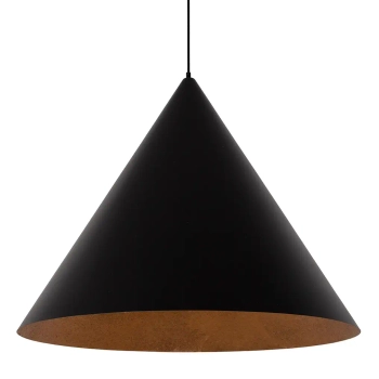 Zwisająca lampa nad blat VESUVIO 41045  stożek regulowany czarny miedziany
