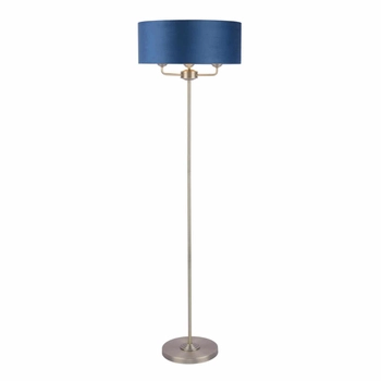 Lampa podłogowa Sorrento LA3756235-Q Laura Ashley z abażurem mosiądz niebieska