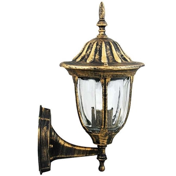 Zewnętrzna LAMPA ścienna FLORENCJA 302564 Polux metalowa OPRAWA elewacyjna retro outdoor IP43 patyna przezroczysta