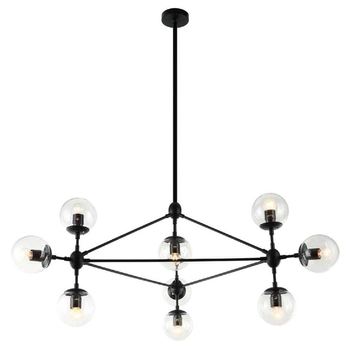 Żyrandol LAMPA wisząca Bao Nero Clear Orlicki Design metalowa OPRAWA industrialna ZWIS kule balls molekuły loft przezrocz