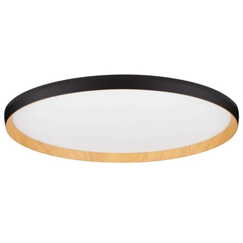 Plafon okrągły do salonu VINAMAR LE44891 LED 55W 2700-3000K czarny drewniany