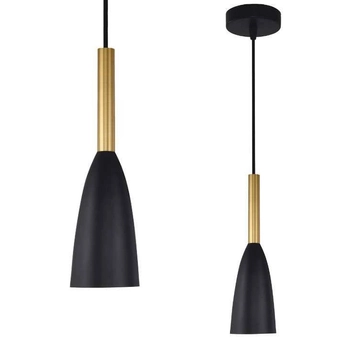 Hygge LAMPA wisząca SOLIN LP-181/1P BK/GD Light Prestige metalowa OPRAWA zwis sopel czarny złoty