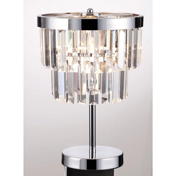 Stołowa lampa glamour Vetro LP-2910/1T stojąca srebrna