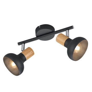 Przysufitowa lampa Latika R81522032 z regulacją czarny drewniany