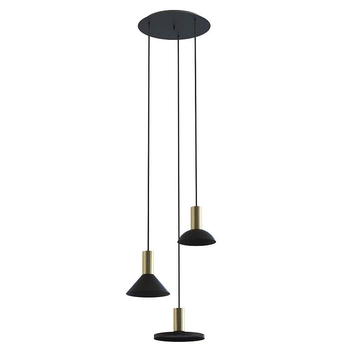 Czarna lampa wisząca Hermanos 8030 zwis 3-płomienny do kuchni